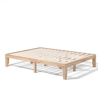 Costway Queen Size 14 in Wooden Bed Frame Mattress Platform Wood Slats Support