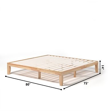 Costway King Size 14'' Wooden Bed Frame Mattress Platform Wood Slats Support