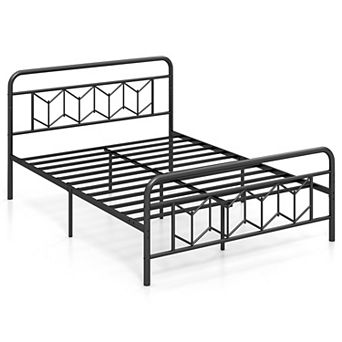Costway Bed Frame Mattress Foundation with Headboard 12.5" Under-bed Storage