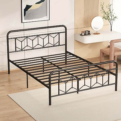 Costway Bed Frame Mattress Foundation with Headboard 12.5" Under-bed Storage