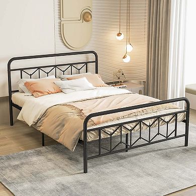 Costway Bed Frame Mattress Foundation with Headboard 12.5" Under-bed Storage
