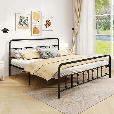 Costway Bed Frame with Headboard Under Bed Storage No Box Spring Needed