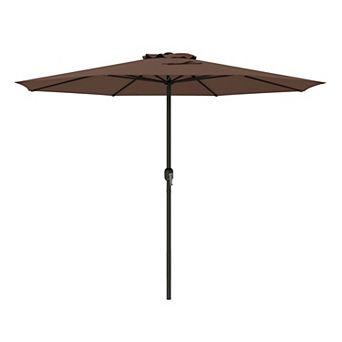 Costway 12 FT Patio Umbrella Outdoor Market Umbrella with Crank Handle 8 Sturdy Ribs
