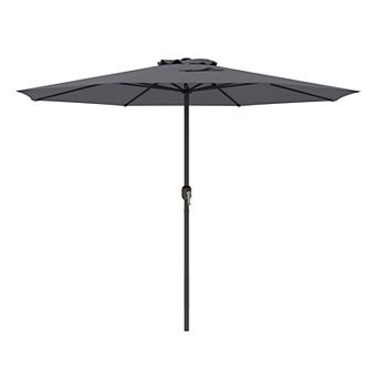 Costway 12 FT Patio Umbrella Outdoor Market Umbrella with Crank Handle 8 Sturdy Ribs