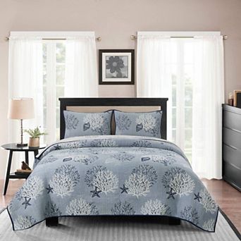 C&F Home Seaside Denim Coastal Coverlet Set with Shams