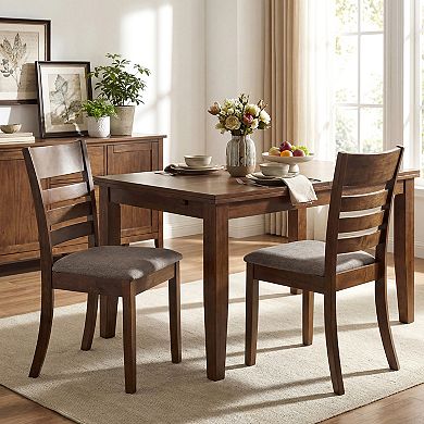 Costway Wooden Dining Chairs Set with Rubber Wood Frame, Curved Slatted Backrest