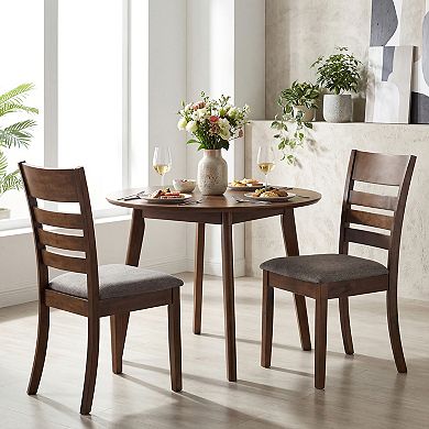 Costway Wooden Dining Chairs Set with Rubber Wood Frame, Curved Slatted Backrest