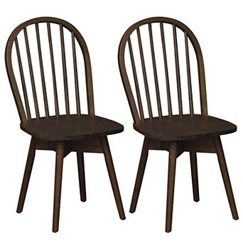 Costway Swivel Dining Chairs Set Farmhouse Spindle Kitchen Chairs with Solid Rubber