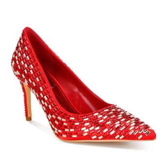 London Rag Elodie Women's Pointed Toe Embellished Pump Heels