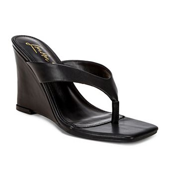 London Rag Amilta Women's Square Toe Thong Heels