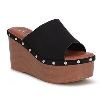 London Rag Zorya Women's Wedge Stud Embellished Platform Heels