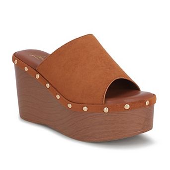 London Rag Zorya Women's Wedge Stud Embellished Platform Heels