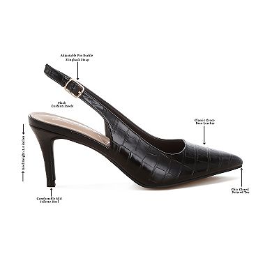 London Rag Halins Women's Pointed Toe Slingback Heels
