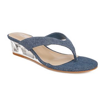 London Rag Zabila Women's Transparent Wedge Heel Sandals