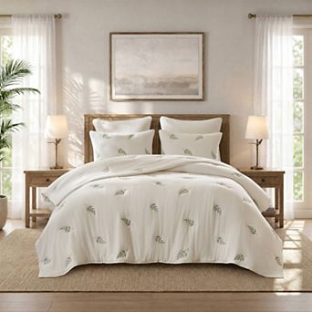Harbor House Willow Embroidered Botanical Lightweight 3 pc Quilt Set