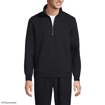 Men's Lands' End Long Sleeve Quarter Zip Sweatshirt