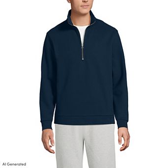 Men's Lands' End Long Sleeve Quarter Zip Sweatshirt