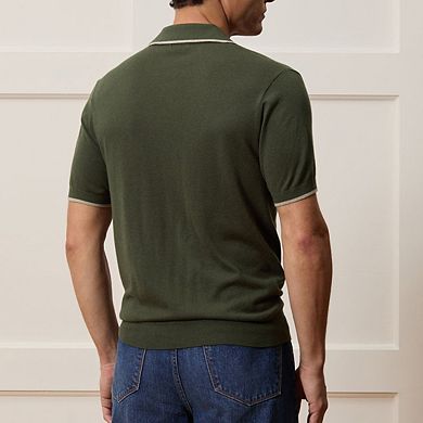 Men’s Short Sleeve Knit Polo Shirt Summer Casual Top