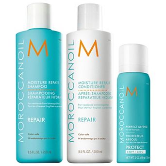 Moroccanoil Moisture Repair Shampoo and Conditioner Set with Mini Perfect Defense Heat Protectant