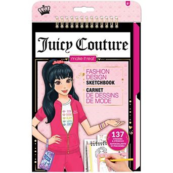 Make It Real Juicy Couture Fashion Design Sketchbook 137 Stickers & Stencils Craft Kit