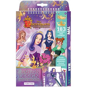 Make It Real Disney's Descendants Royal Wedding Fashion Design Sketchbook with 183 Stickers & Stencils