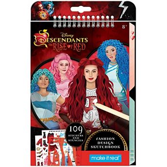 Make It Real Disney's Descendants 4 Rise Of Red Fashion Design Sketchbook 109 Stickers & Stencils