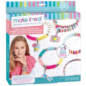 Make It Real Summer Vibes Heishi Bead Set 531 pc DIY Charm & Bead Jewelry Kit