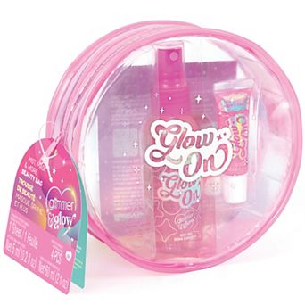Make It Real Glimmer & Glow 4 pc Beauty Bag with Body Mist, Face Mask & Lip Gloss