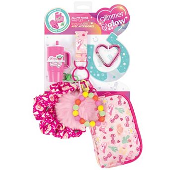 Make It Real Glimmer & Glow 7 pc Pink Country Theme Accessories Wristlet