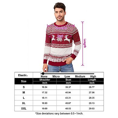 Men's Christmas Long Sleeve Sweater Crew Neck Holiday Pullover