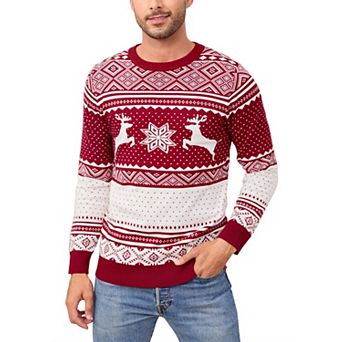 Men's Christmas Long Sleeve Sweater Crew Neck Holiday Pullover