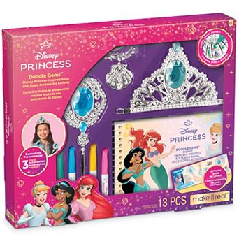 Make It Real Disney Princess Doodle Gems 13 pc Book & Royal Accessories Activity
