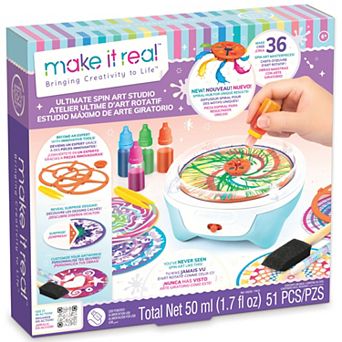 Make It Real Ultimate Spin Art Studio 36 Artwork Masterpieces DIY Craft Set