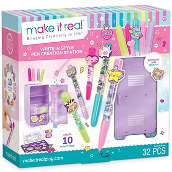 Make It Real Write in Style Pen Creation Station 10 Floaty Character Pens DIY Craft Set