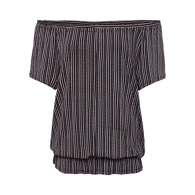 Lascana Women's 2 Pk Striped Off Shoulder Tops
