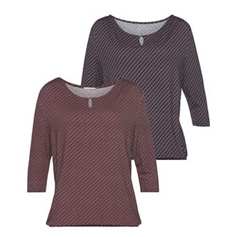 Lascana Women's 2 pk Printed Tops