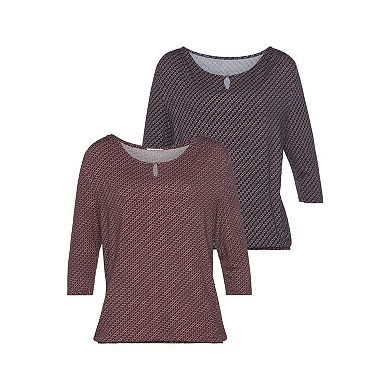 Lascana Women's 2 Pk Printed Tops