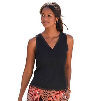 Lascana Women's Mesh V-Neckline Top