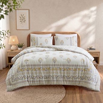 INK+IVY Thalia 3 pc Floral Medallion Comforter Set