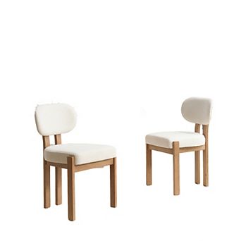 Merax Wooden Dining Chairs Set of 2, Modern Fabric Upholstered Dining Room Chair