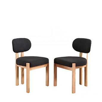 Merax Wooden Dining Chairs Set of 2, Modern Fabric Upholstered Dining Room Chair