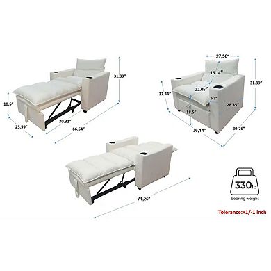 Merax Sleeper Sofa Chair Bed, Convertible Sofa Chair 3-in-1, Adjustable Sleeper Chair