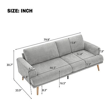 Merax Stylish 3-seater Sofa 79.9" Sofa Couch Minimalist Sofa