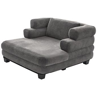 Merax Oversized Chaise Lounge 52.4" Modern Comfy Lounger Chenille Upholstered Sofa
