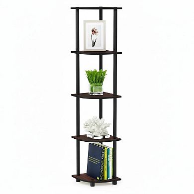 5 Tier Corner Shelf Open Storage Vertical Compact Multipurpose Sturdy Display