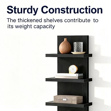 5 Tier Wall Shelf Unit 2 Pack Floating Shelves Mounted Vertical Storage Organizer