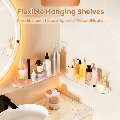 Floating Wall Shelves 6 Pack 15" Storage Display Shelves for Bathroom Bedroom Kitchen