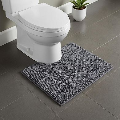 2 Piece Bathroom Rug Set Soft Absorbent Chenille Microfiber Non-slip Machine Washable Plush Mats