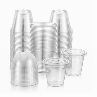 50 Sets 9Oz Clear Plastic Cups Dome Lids Disposable Dessert Parfait Ice Cream Pudding Jello Shot