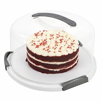 Extra Large Cake Carrier Storage Holds 13" Cake, Lockable Clear Dome, Dishwasher Safe